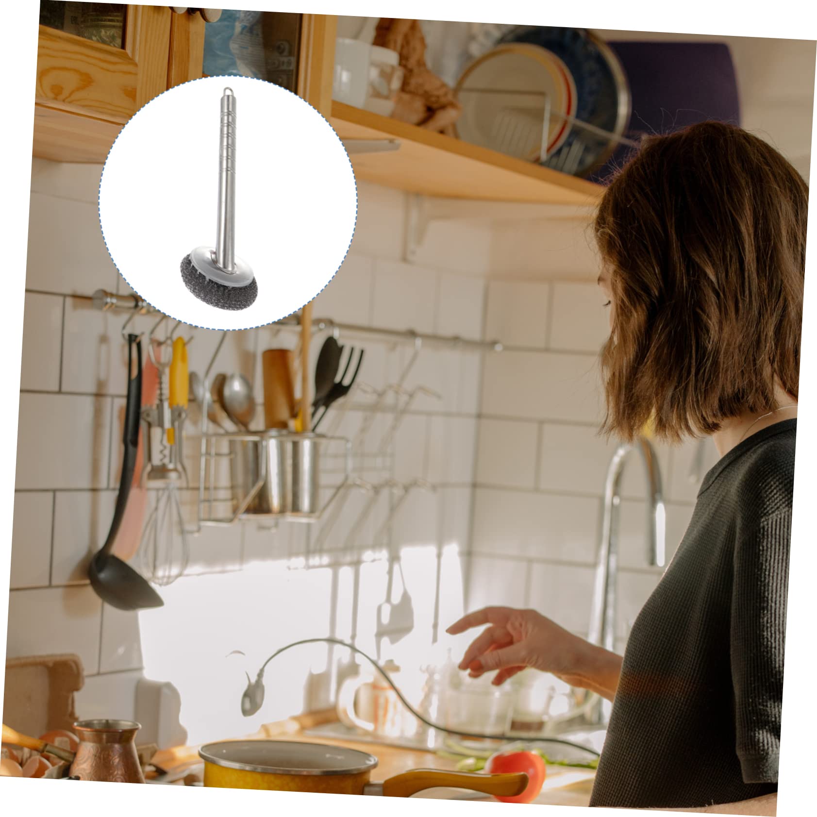 Ipetboom 3piezas Cepillo De Limpieza De Esferas De Alambre De Acero Inoxidable para Utensilios De Cocina y Ollas Accesorio De Cocina Práctico y Duradero