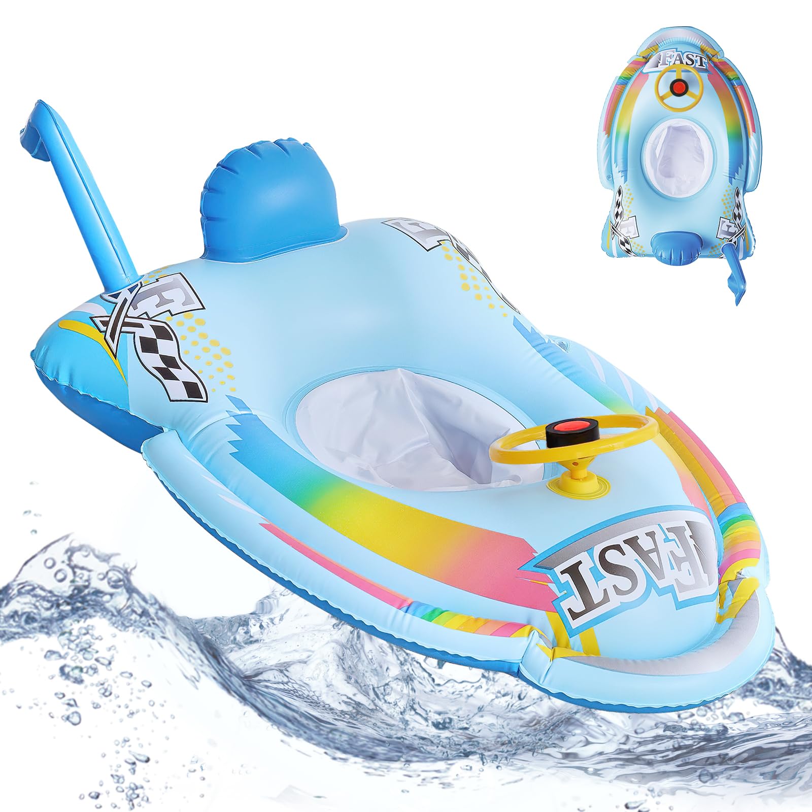 ACTOYS Asiento de natación para niños pequeños, Anillo de natación para bebés, Ayuda de natación para bebés con asa en el Volante, Entrenador de natación para niños de 1 a 5 años