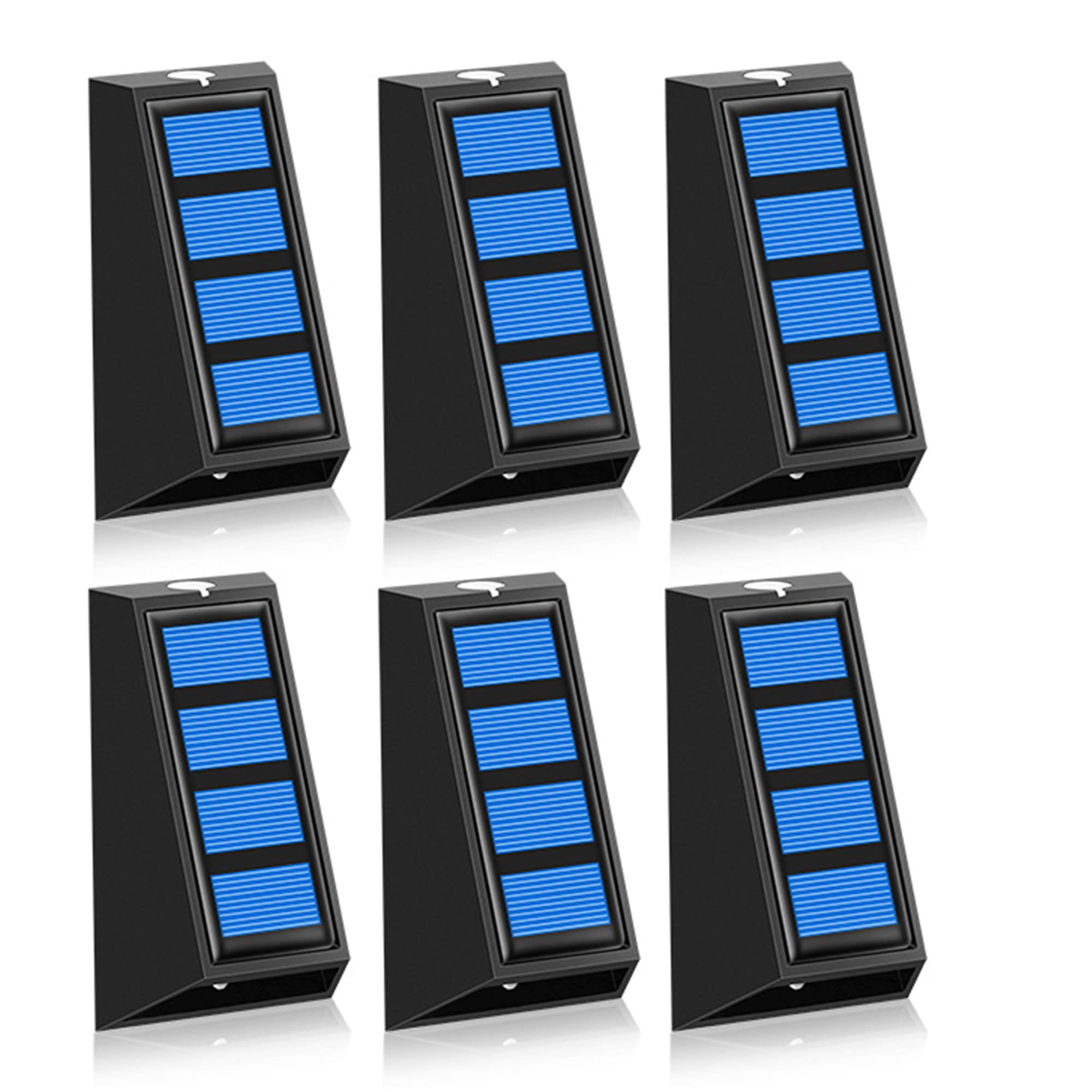GWMWON Luces solares de jardín de decoración, iluminación cambiante de Color RGB 7, lámpara de Pared Impermeable IP65, iluminación Solar escaleras de Valla de Pasarela,6 Pack