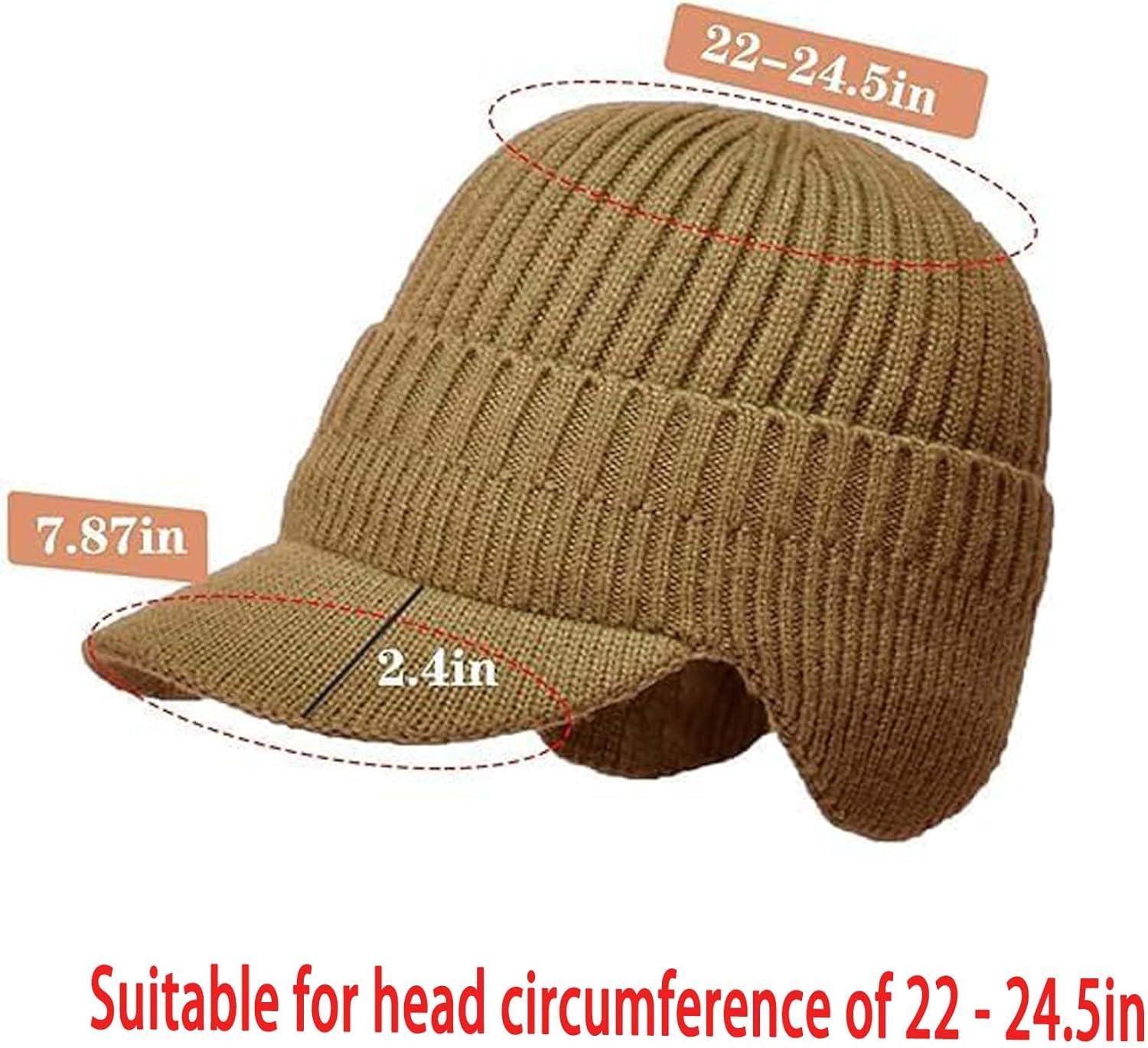 2026 New Cozy Beanies for Women Men,Head Beanie with Ear FlapsProtect Your Ears,Winter Hat with Brim and Ear Flaps