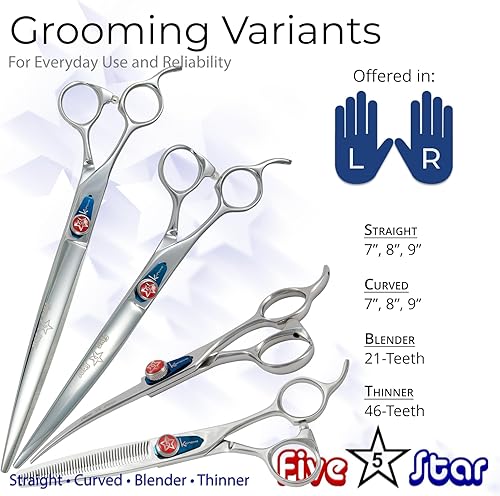 Vista 2 de Kenchii Five Star Offset Grooming Shear 8" Straight