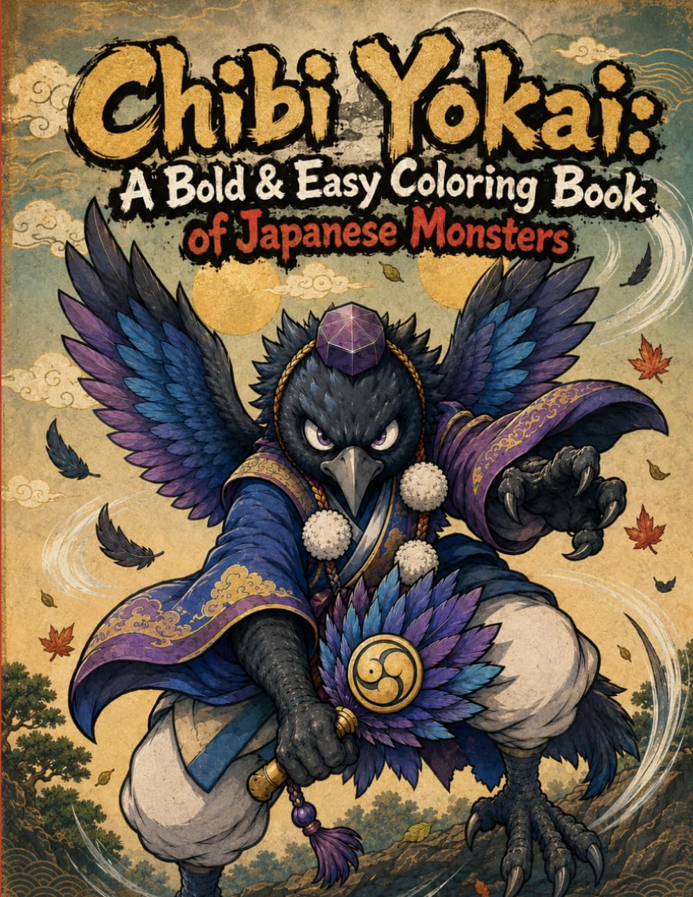 Chibi Yokai: A Bold & Easy Coloring Book of Japanese Monsters: 50 Bold & Easy Illustrations of Daitengu, Karasu-tengu and Nue from Japanese Folklore (Yokai Arts Coloring Series)