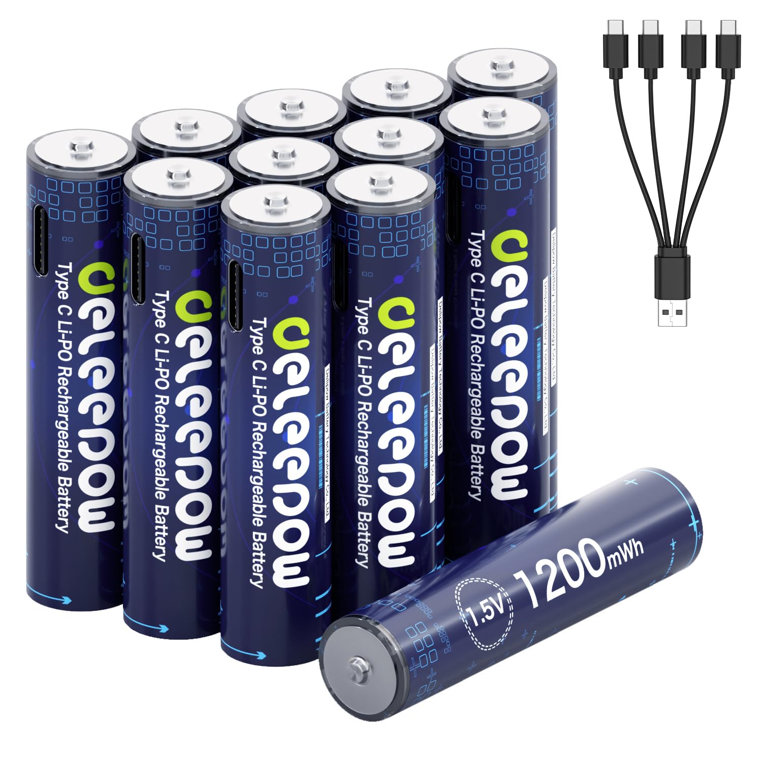 Buy Deleepow Rechargeable AAA Batteries 1200mWh AAA Lithium ...
