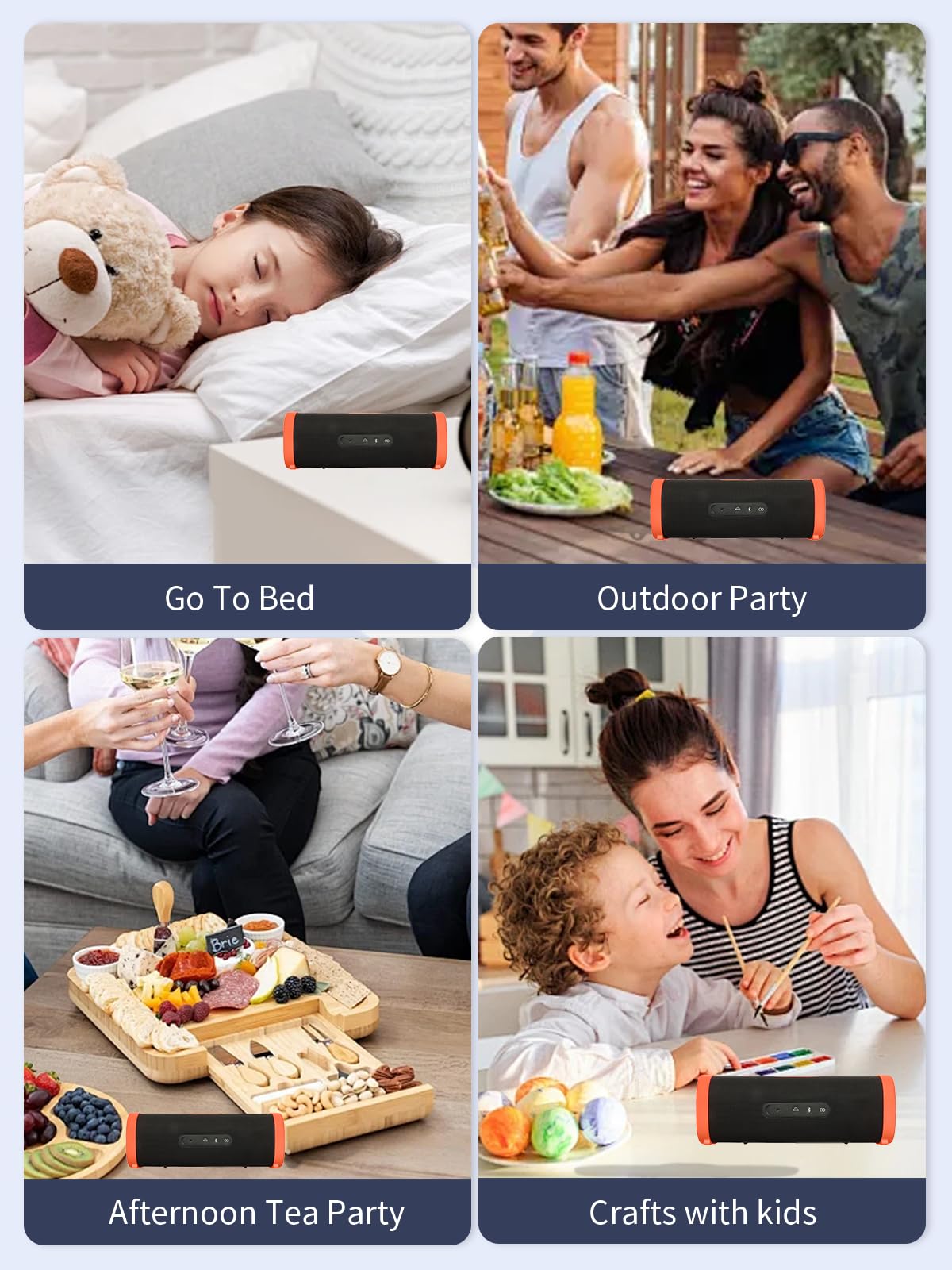 Etui ochronne do Xiaomi Sound Party Bluetooth Speaker, yystao silikonowe etui kompatybilne z Xiaomi Sound Party, odporne na uderzenia, pyłoszczelne, wytrzymałe, pomarańczowe