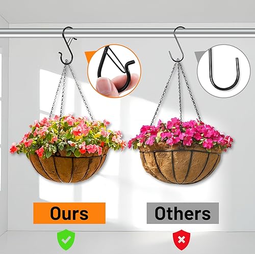 Miniatura 7 de 20 ganchos en S para colgar con hebilla de seguridad, ganchos de metal resistente en forma de S de 3.5 pulgadas para colgar utensilios de cocina,