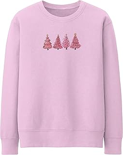 Purple Print House Pink Christmas Scene Womens Sweatshirt Xm
