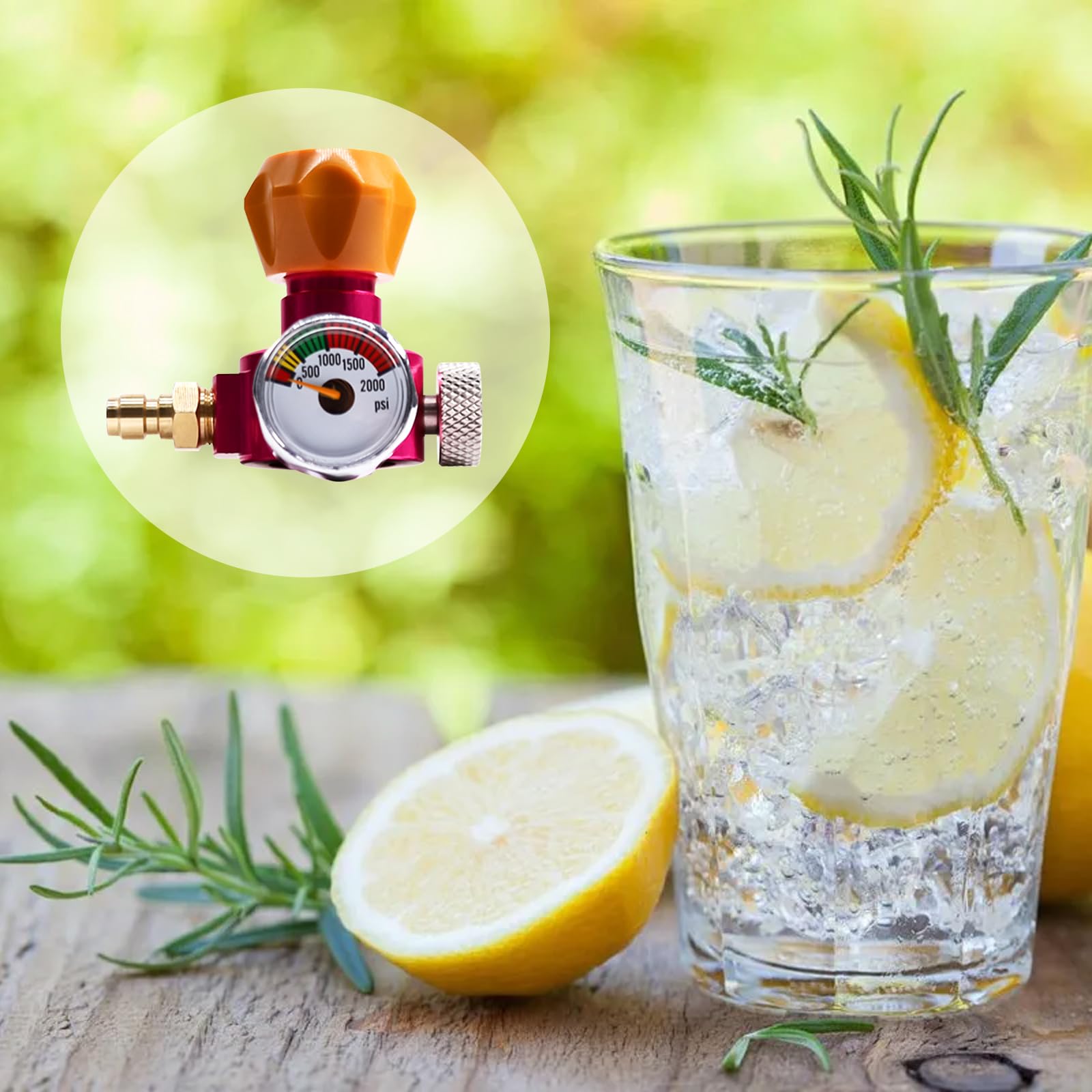 Adattatore rapido CO2 per acqua gassata, compatibile con Sodastream Duo/Terra/Art, adattatore per trasferimento bottiglie di CO2 con manometro da 2000 psi
