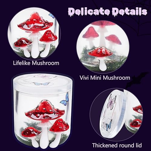 Miniatura 8 de Moldes de resina epoxi para frascos de hongos, moldes de silicona con tapa para fundición de resina epoxi, molde de silicona, organizador de joyas,