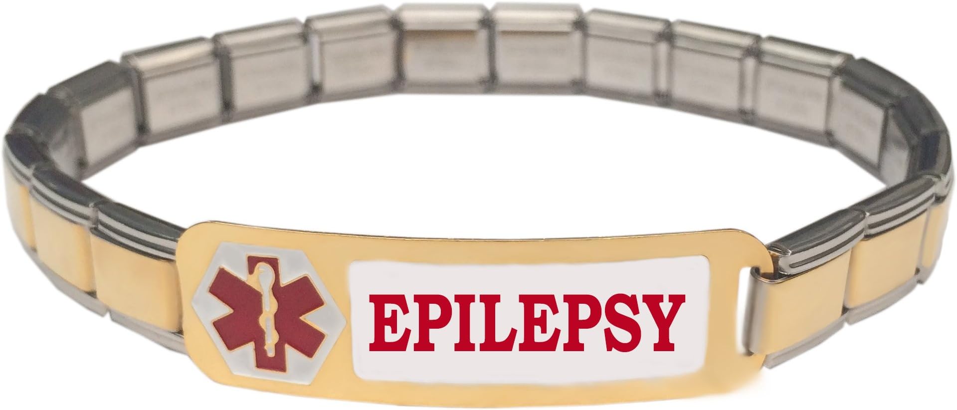 Epilepsy Epileptic Medical Alert Stainless Steel 9mm Italian Charm Starter Bracelet