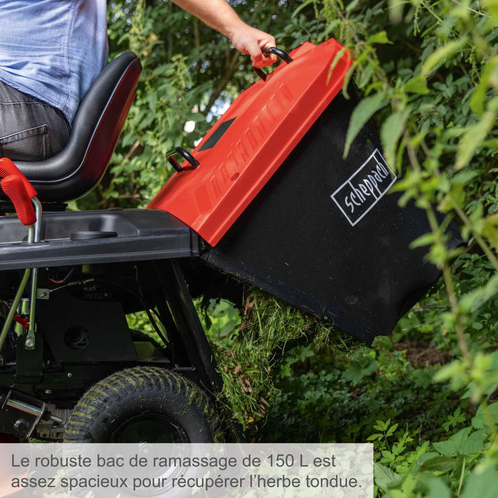 Scheppach Tondeuse autoportée Thermique MR230-61 - Moteur à Essence 4 Temps 4,4 KW/6 CV - Largeur de Coupe 61 cm - Réglage Hauteur de Coupe sur 5 Niveaux - Jardins 2600 m² - Huile + Lame incluses