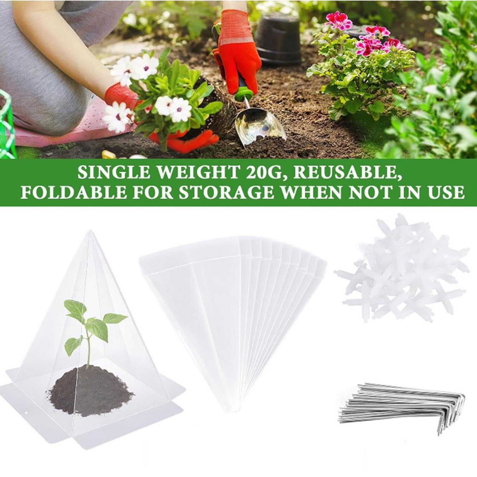Greabuy Transparents - Protectores de plantas para plántulas, heladas solares, caracoles, pájaros, protección de invernaderos, cubiertas de invernadero, aumento del crecimiento, cubiertas de plantas