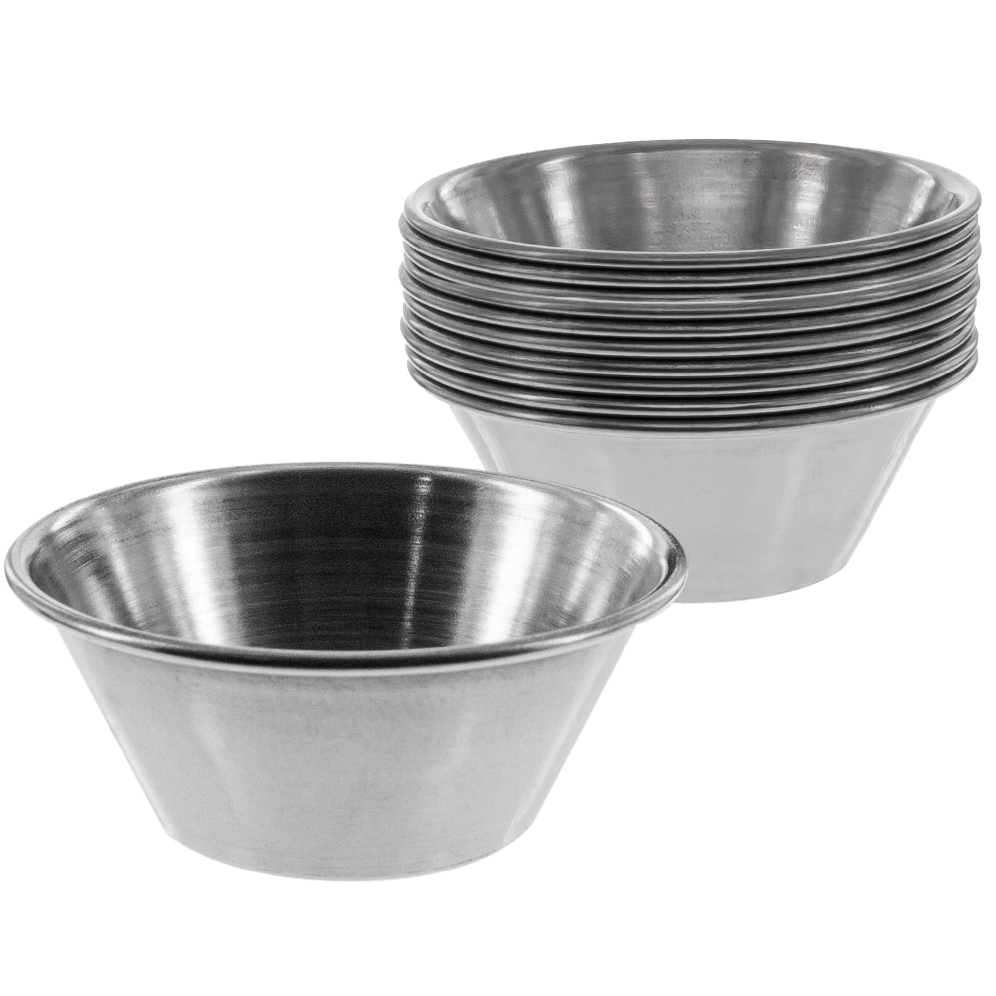 TTBDDM 6 Stuks Serveerschalen, Dipkom, Sauskommen, Metalen Kommen, Ronde Sausschaaltjes voor Dippen van Sauzen, Snacks, Kruiden (3 Goud en 3 Zilver