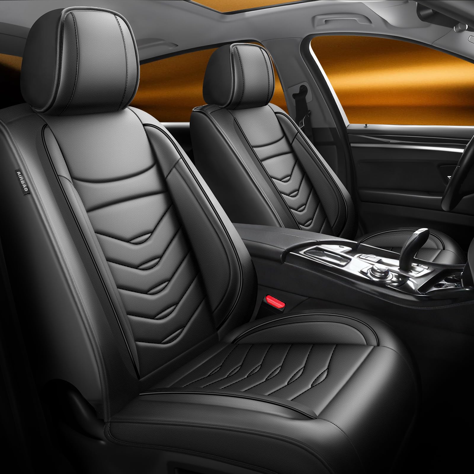 Photo 1 of DZATTU Fit Tiguan Car Seat Covers for Volkswagen/VW Tiguan 2009-2025 2026.Full Coverage Waterproof Leather,Compatible with Airbag,All - Weather Seat Cushion Protector(Full Set, Black)