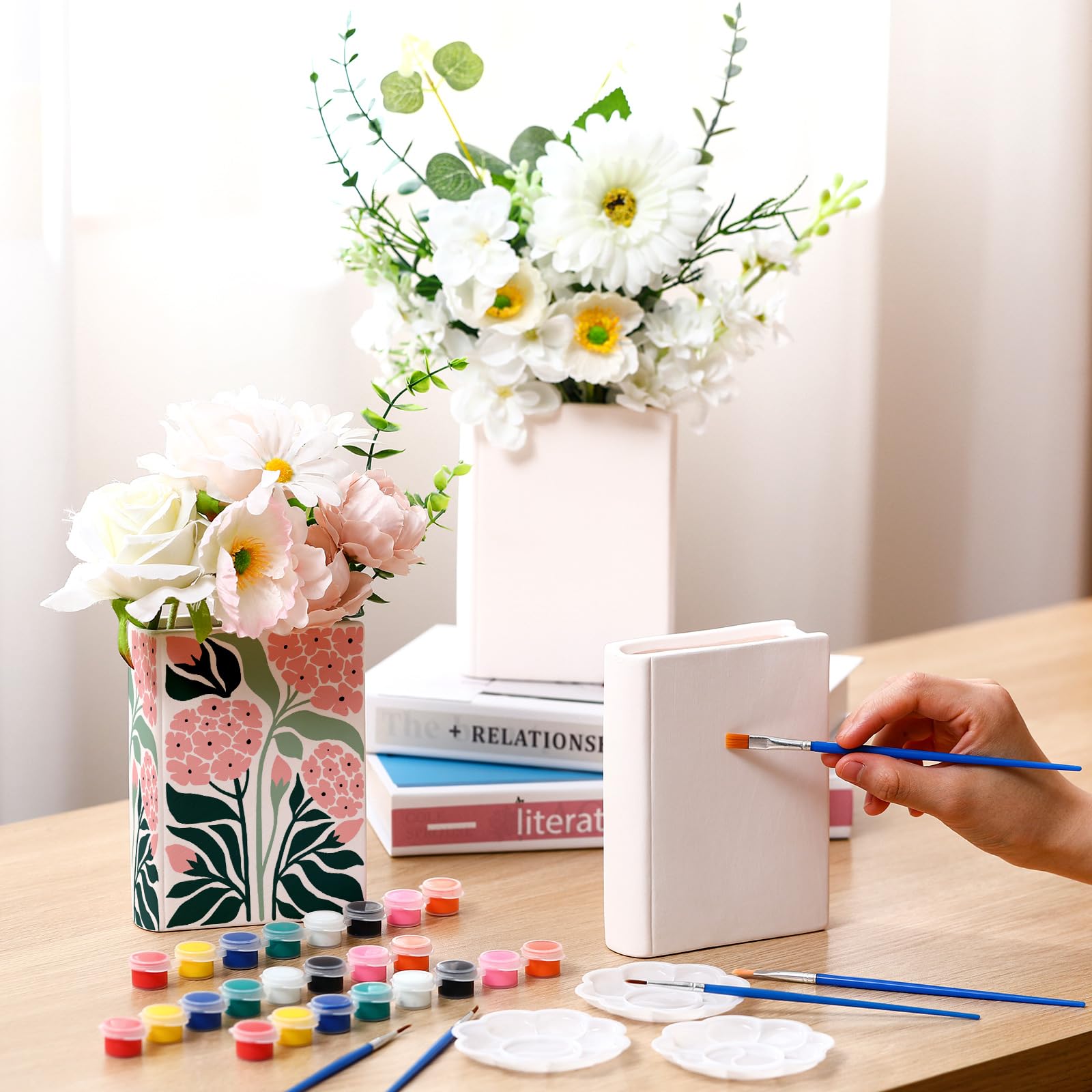 Honeydak 3 x 15 cm große Vase in Buchform, bereit zum Bemalen Ihrer eigenen Keramik