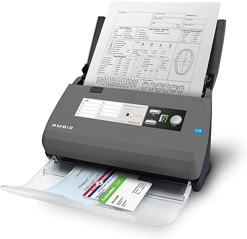 Ambir ImageScan Pro 820ix DS820ix-AS Escáner de ID y documento dúplex de alta velocidad con alimentador automático de documentos y escaneo de 20