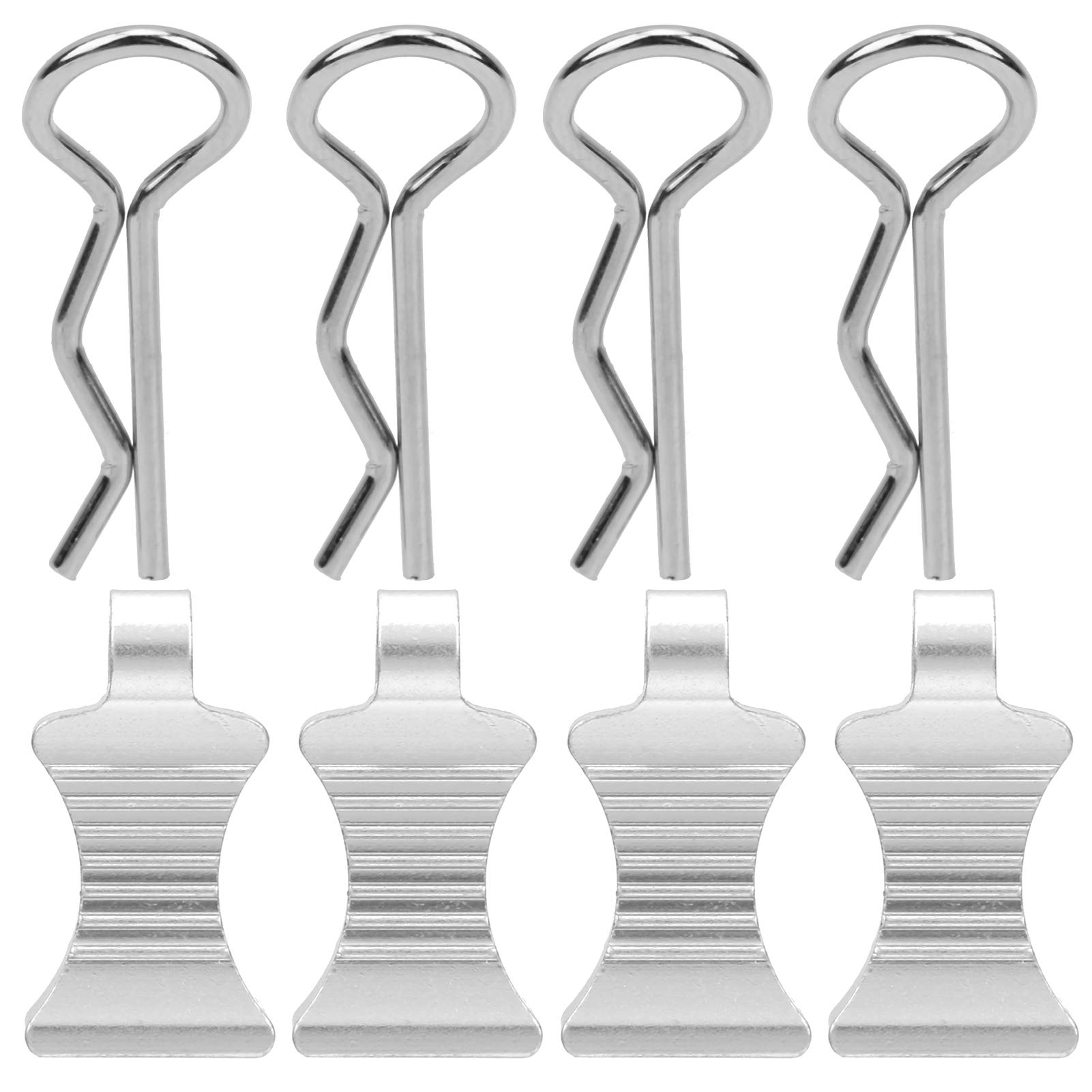 Rtype Body Shell Clips - Easy Installation for RC 1/10 Car Amateurs (Silver)