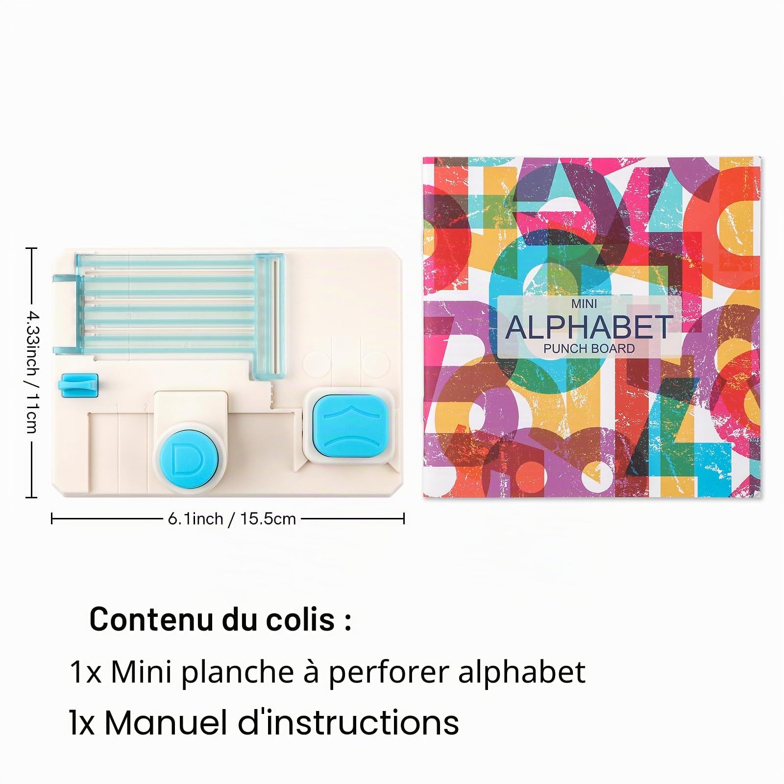 BAOFALI – Mini planche à perforer en forme de lettres de l'alphabet de 15,2 x 10,8 cm pour loisirs créatifs, cartes, scrapbooking, décoration de fête, projets d'artisanat personnalisés, bannières