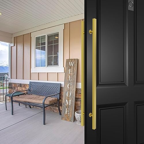 Miniatura 3 de Manija grande de acero inoxidable de 48 pulgadas para puerta delantera, de doble cara, manija de puerta corrediza de granero, manijas de puerta en