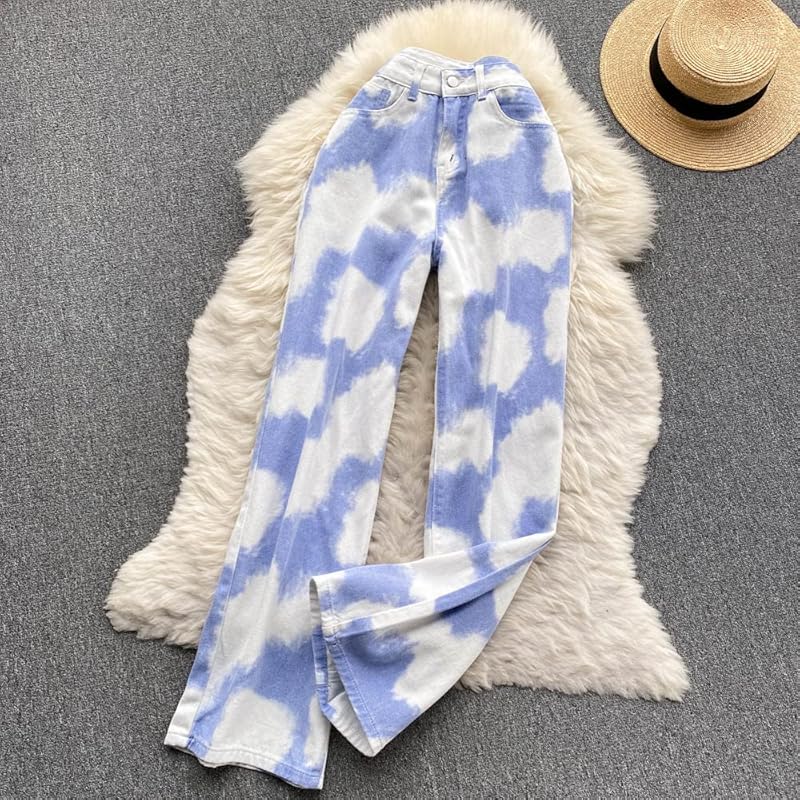 服 ファッション小物 室外 ロングパンツ レディースジーンズ 韓国風 ゆったり 絞り染め ロング丈 ストレート ワイドパンツ ハイウエスト きれいめ 着やせ 春秋 女性 快適 おしゃれ カジュアル ファッション サーフ系 Hi3ephuybf Festaforfriends Com Br