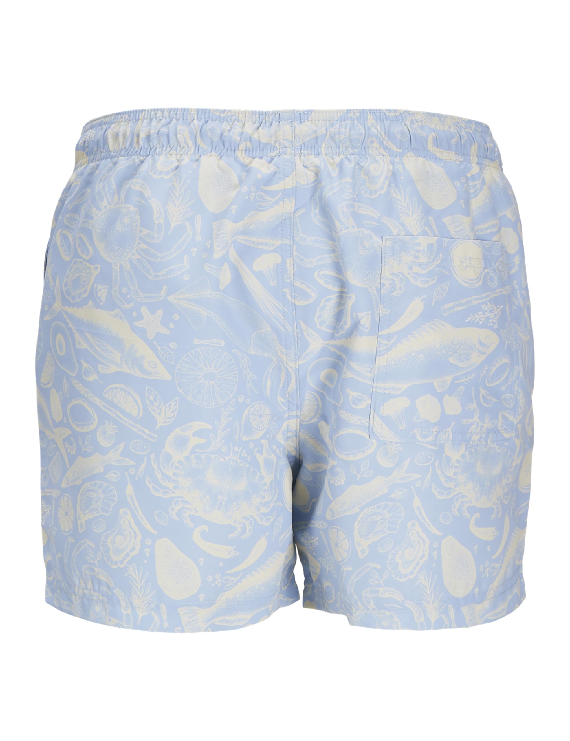 JJ REBEL Jrebhawaii Swim Short Print, Chambray Blue, L
