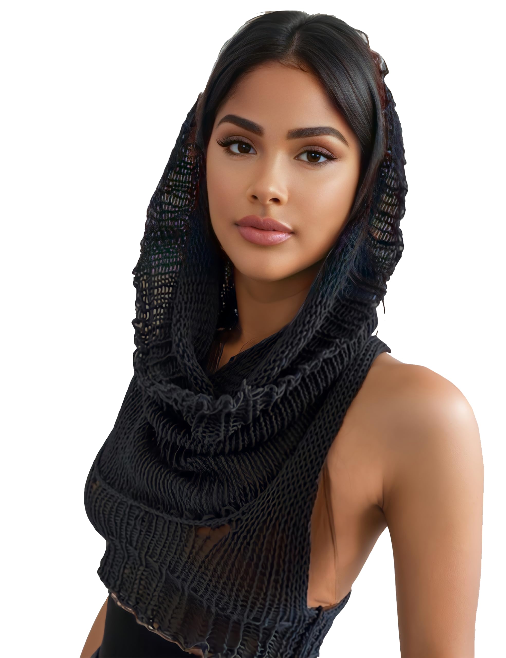Rave tops for women Knitted Hoodie Sweater Vest Sexy Streetwear Sleeveless Hollow Crop Top