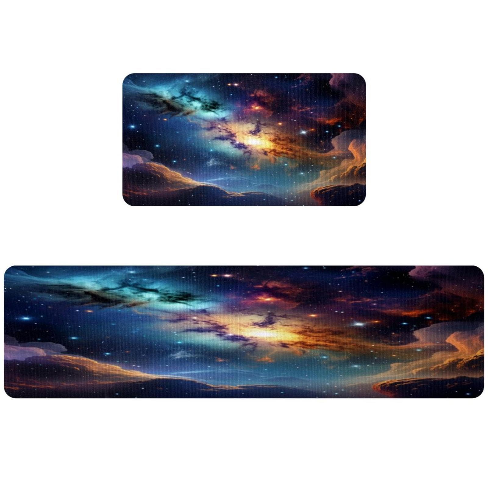 Tapis de cuisine nébuleuse étoilée lot de 2 tapis d'ornement moderne de qualité