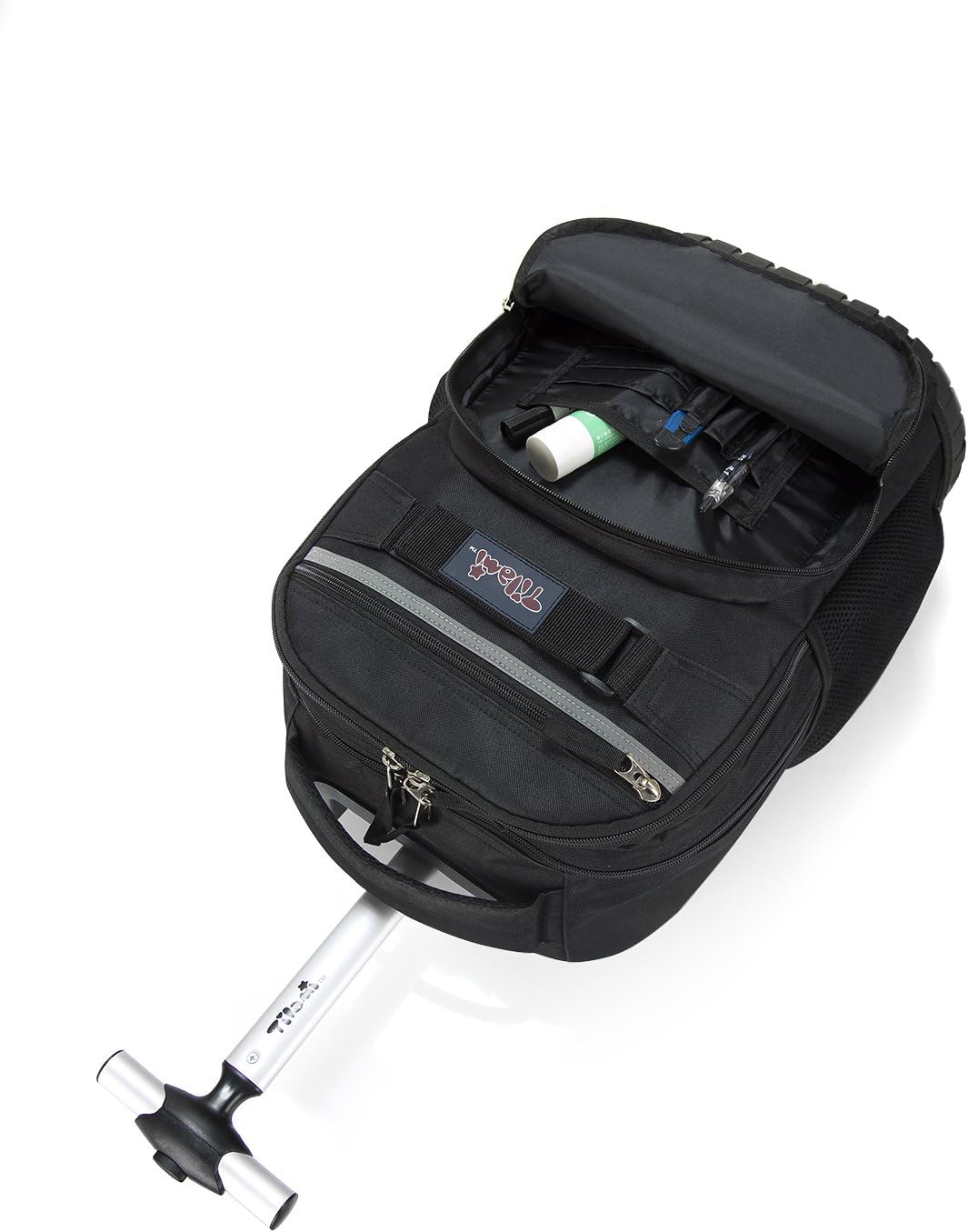 Tilami Unisex-Children Wheeled Rolling Backpack for Laptop, School, College and Travel - Waterproof - 18inch - Black