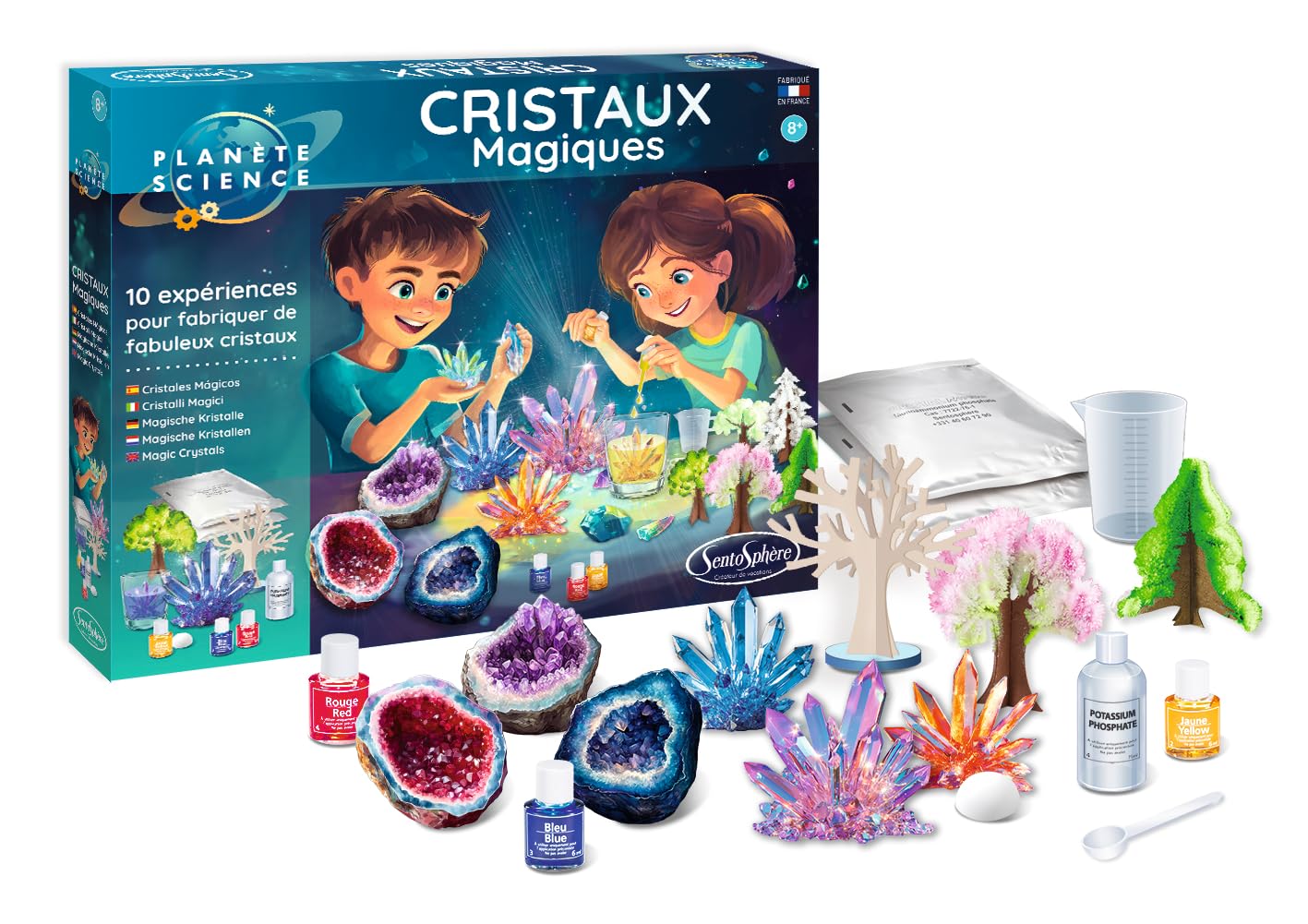 Sentosphère – Planète Science - Cristaux Magiques - Apprendre Comment se forment Les Cristaux et en découvrir la Magie - pour Enfants dès 8 Ans - Fabriqué en France - 28900
