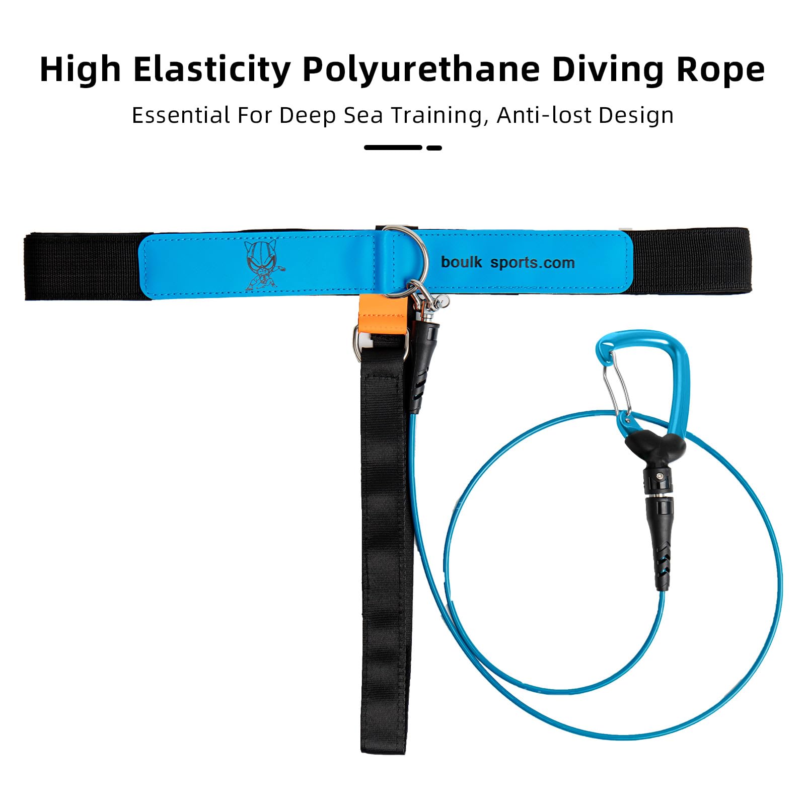 Eacam Hochelastische Sicherheitsleine Zum Tauchen mit Weichem Gummiarmband für Tiefseetraining, 1 M