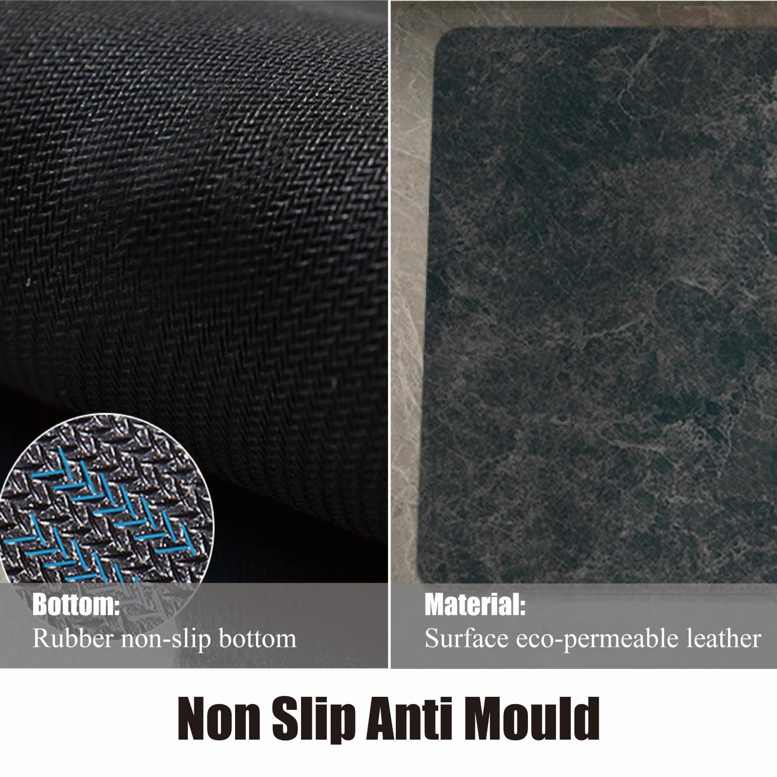 Runup Stone Bath Mat Quick Dry 45x70 cm Marble Pattern Soft Diatomite Bath Mat Non Slip Anti Mould Quick Absorbent Magic Floor Mat for Bathroom Living Room Doormat (Green - Image 4