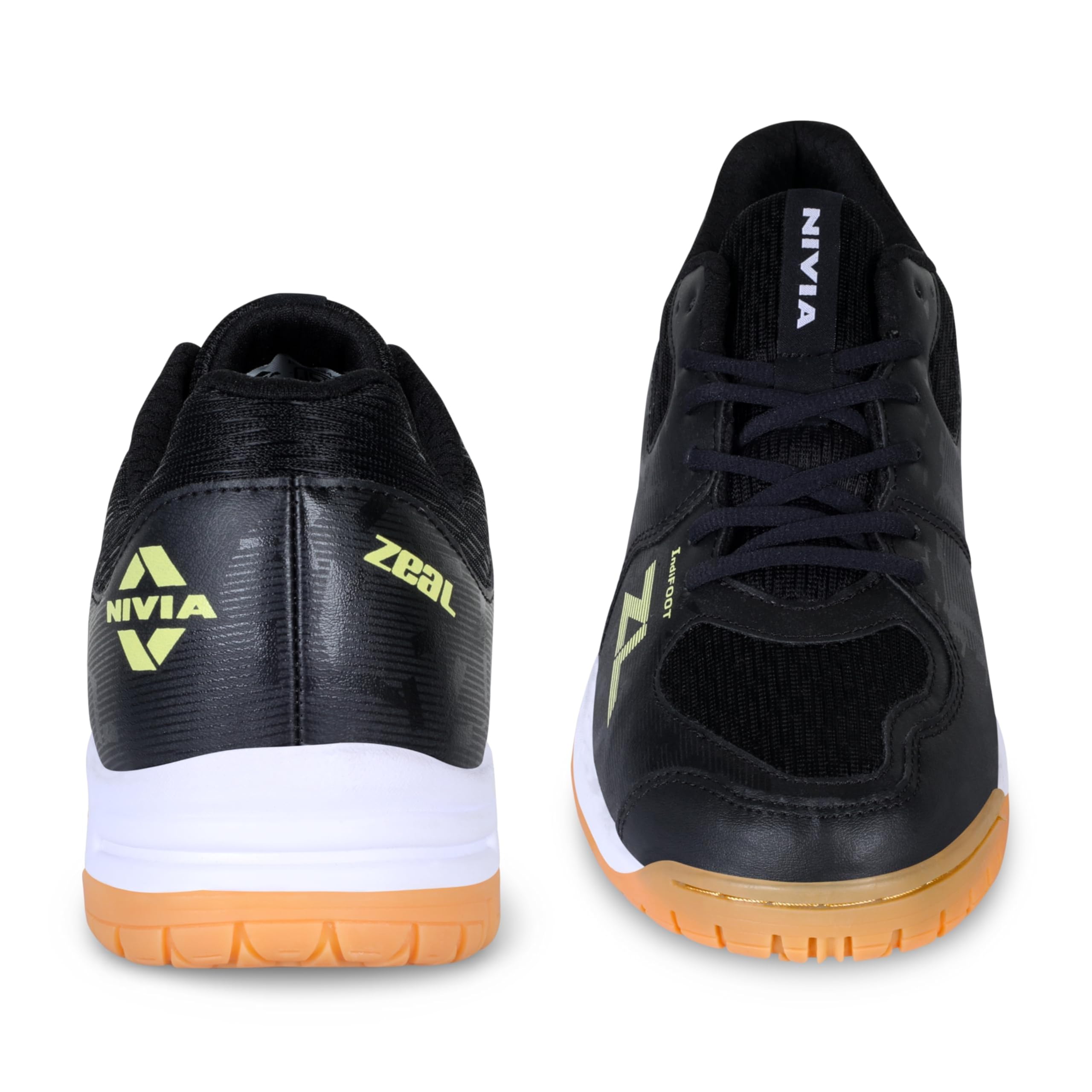 Nivia Zeal 3.0 Tennis Shoes for Men, Lightweight Court Shoes with Non-Marking Sole, Cushioned Insole & Breathable Mesh Uppers for Men (Black), Size UK09 2