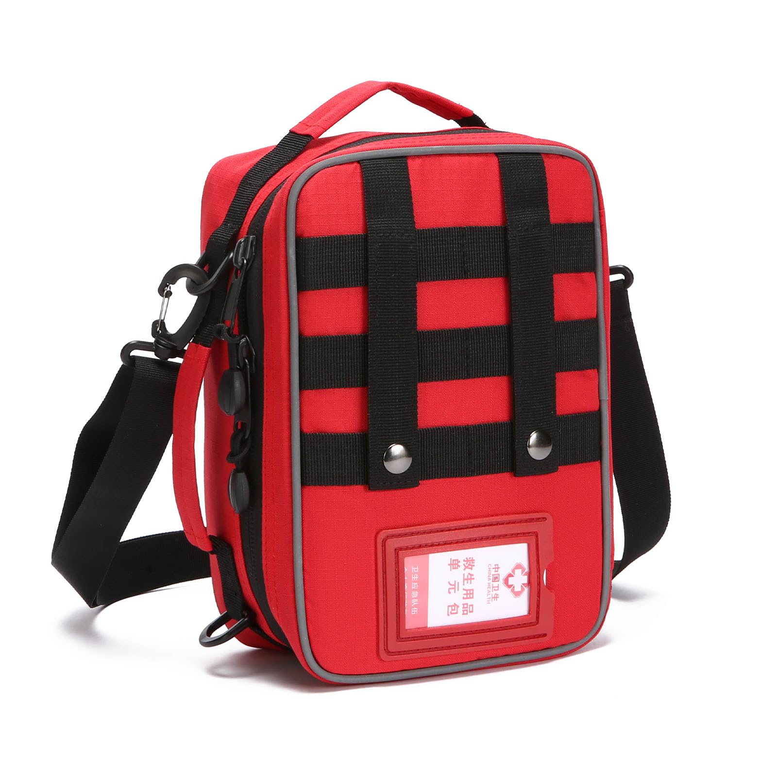 Kit di primo soccorso, borsa medica traumatologica di grande capacità, per casa, ufficio, campeggio, escursionismo e attività all'aperto, Rosso