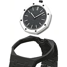 Full Ceramic Watch Case & Strap Replacement Compatible with AP x Swatch Royal Pop Series,Convertible Wrist Strap for 12 oclock Crown Orientation,Waterproof Replacement Strap