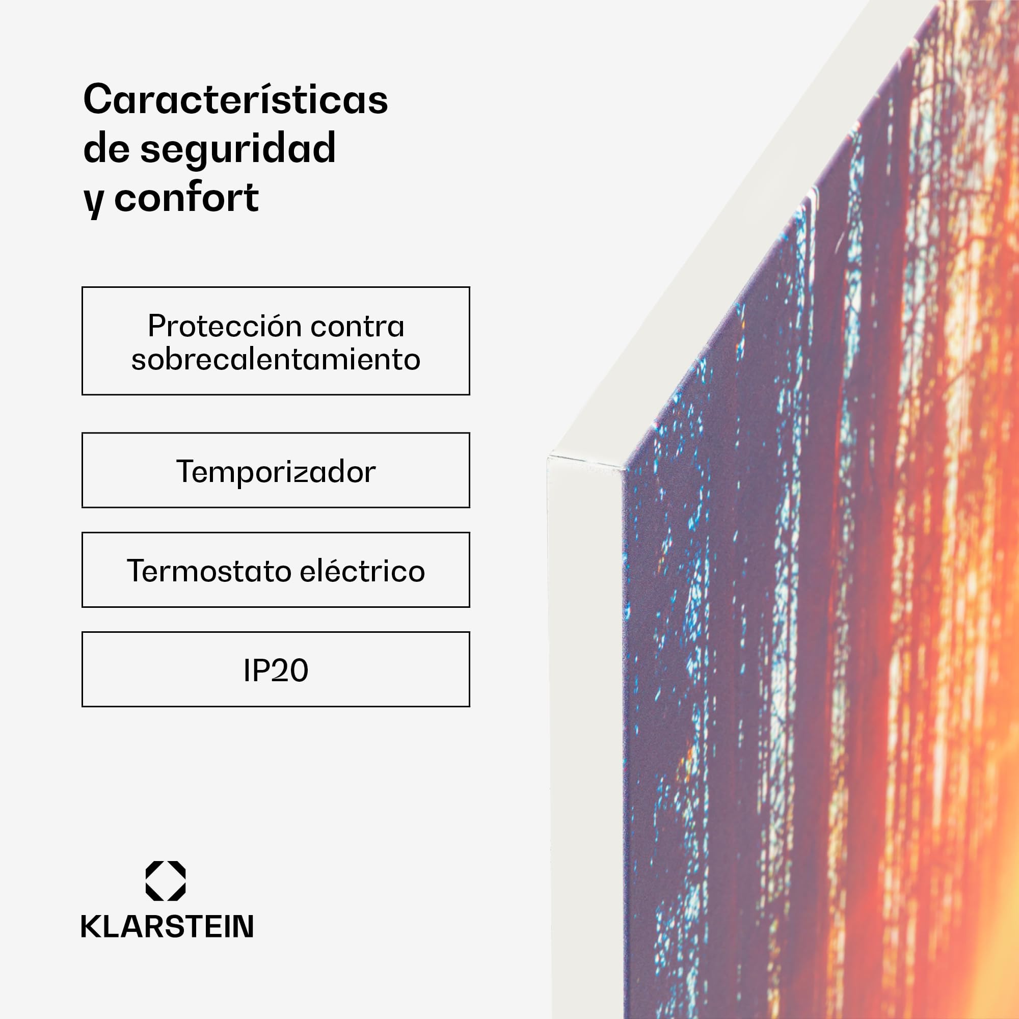 Klarstein Radiador Infrarrojos Pared Potencia, 720W, Placa Calor Bajo Consumo, Panel Radiante Bajo Consumo, Panel Infrarrojos Calefaccion, Calefactores Infrarojos Radiante Pared