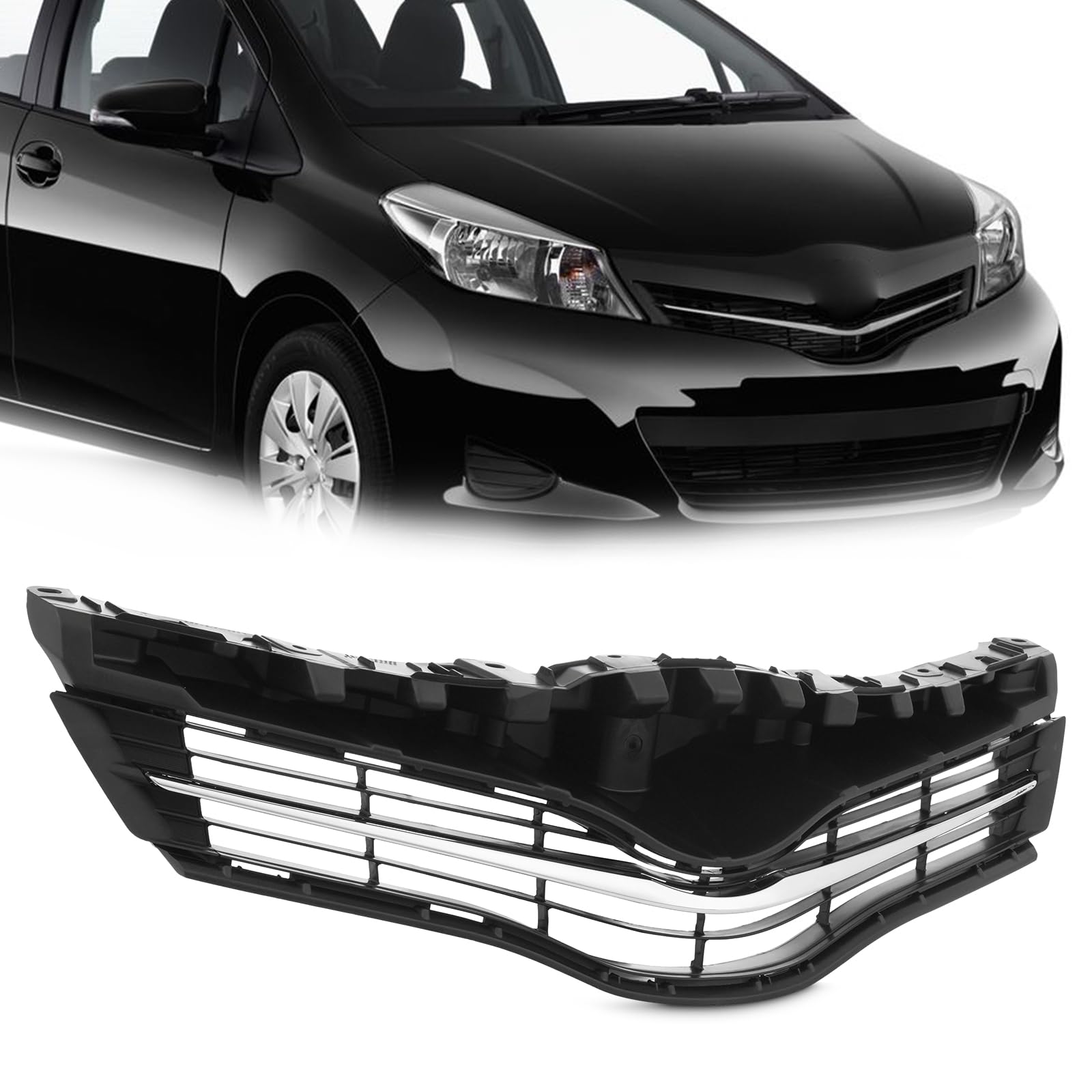 Amazon.com: KARPAL Front Bumper Upper Grille Grill Textured 