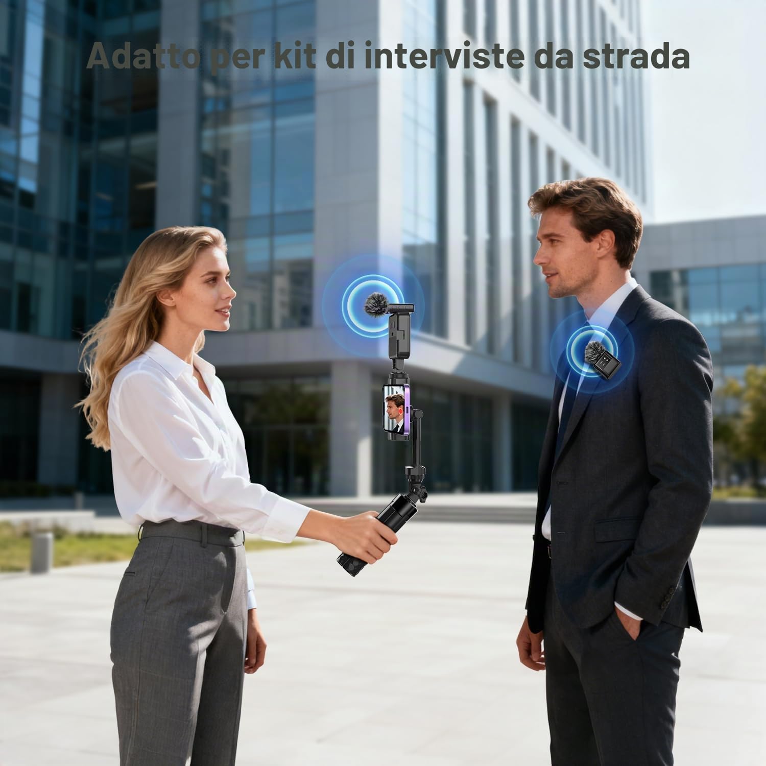 yAyusi Kit Vlogging per iPhone, Include Clip per Telefono, Luce di Riempimento, Microfono, Content Creator Kit per Interviste in Strada, Vlog, TikTok e Registrazioni Video su YouTube