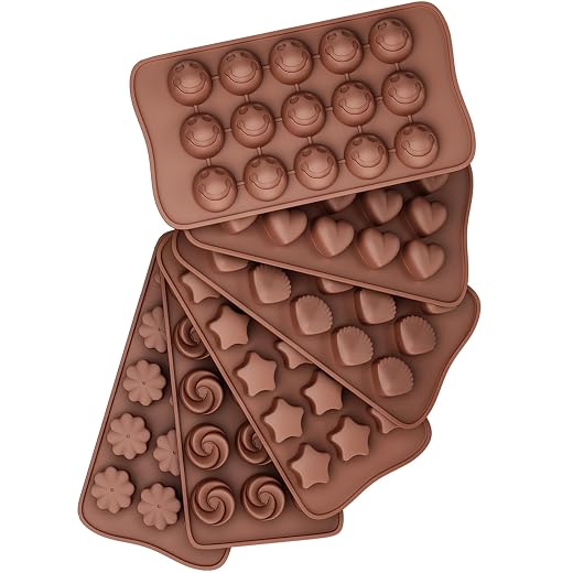 Chocolate Molds Silicone – Set of 6 – Non-Stick & Food Grade – Free eBook