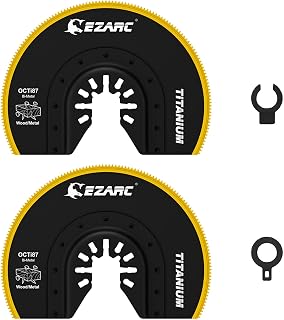 EZARC Multi-Tool Titanium Semicircle Saw Blade 88mm Metal 2pcs | Half Round Shape 88mm Flat Side, Easy Access Corners Not Slip Off, For Metal, Wood Nails, Screws