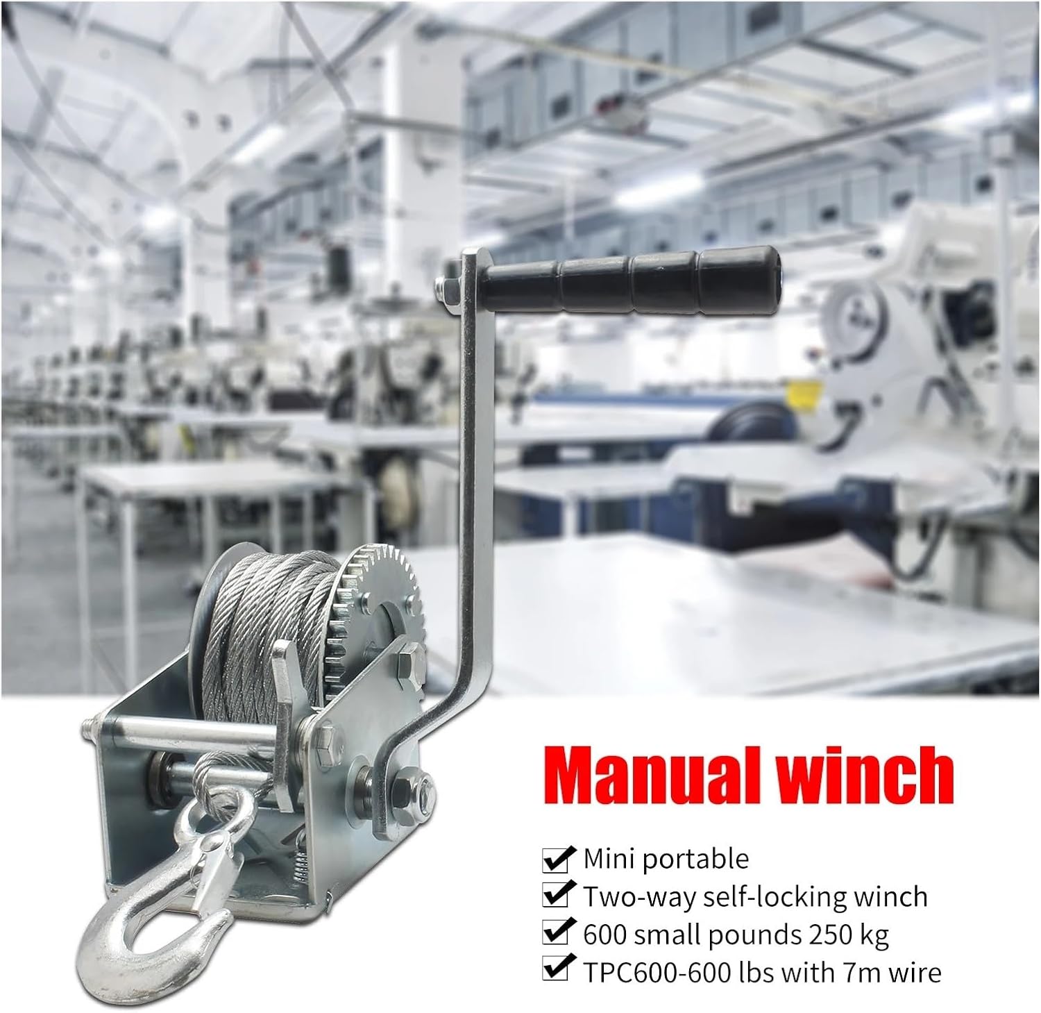 600lb Alloy Steel Cable Hand Winch Crank Gear Winch ATV Boat Trailer Heavy Duty Gear Winch Hand Tool Precisely Control The Movement