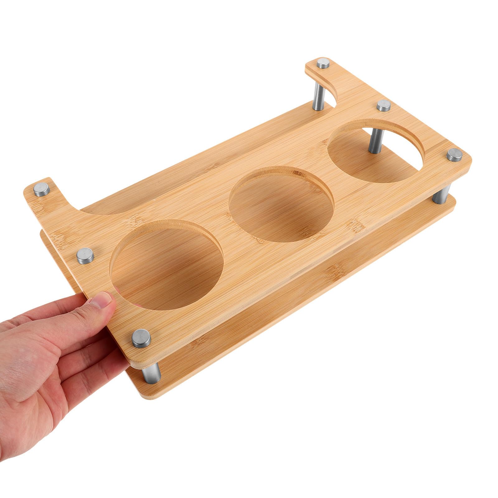 INOOMP Scaffale Porta Spezie in Legno Beige per Cucina Design Salvaspazio e Uso Versatile, Organizer Multifunzione per Olio, Sale e Aceto per Casa