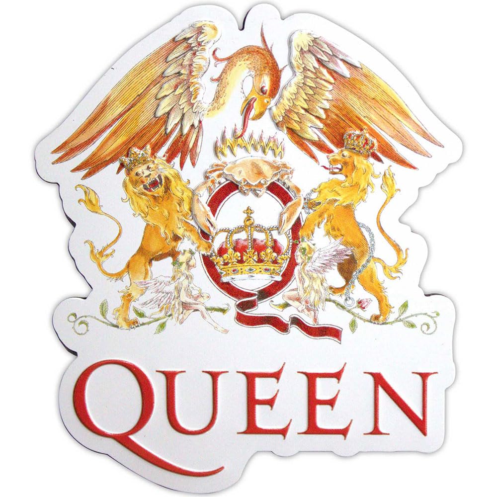Rock Off Officially Licensed Products White Queen Classic Crest Embossed Fridge Magnet