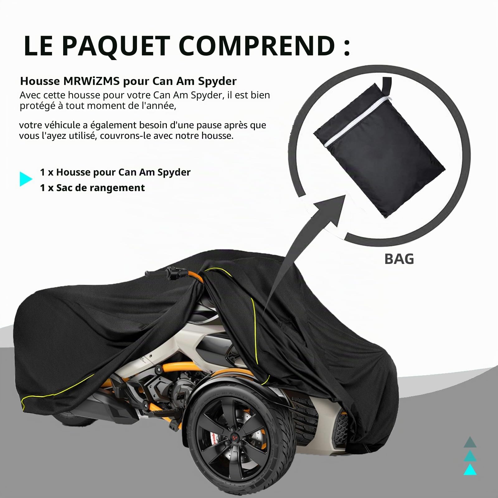 Housse de Protection imperméable pour Ryker Can-Am Ryker 600/900/Sport/Rally/Ryker Rally Edition, Oxford 420D imperméable, Protection Contre Les intempéries avec Bande réfléchissante