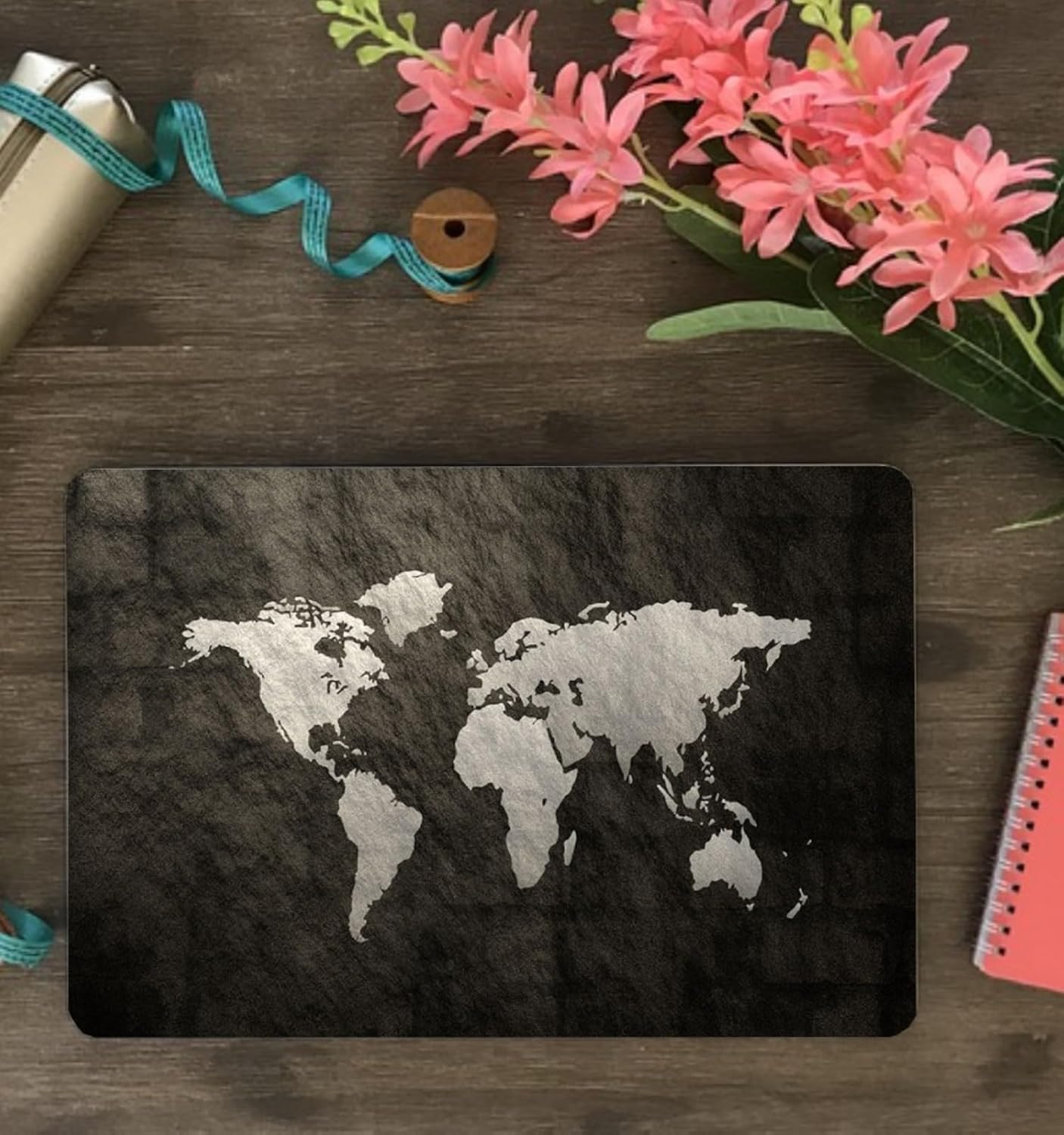 Modern Printed Design Case Compatible with MacBook Pro 13 inch Release 2015-2012 Model A1502 & A1425, Fashional Simple Funny Computer Protector Case, Black Map