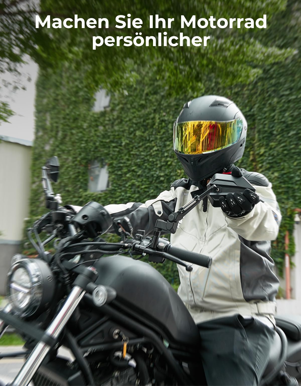 KEMIMOTO Motorrad Spiegel, 2 Stück Verstellbar Motorradspiegel E57 Geprüft, 360°drehbarer Motorrad Rückspiegel, Universal Seitenspiegel Kompatibel Mit Street Bike Scooter Moped Fahrrad