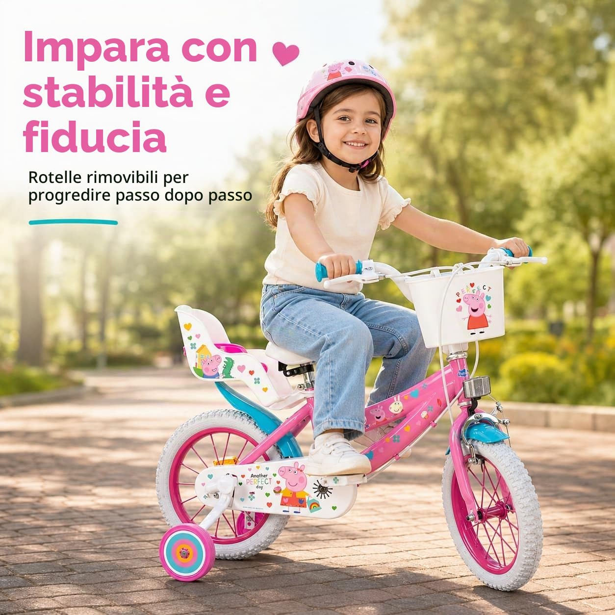 TOIMSA Bicicletta 14" Peppa Pig Rosa, Bambini Ragazzo, Multicolore, M