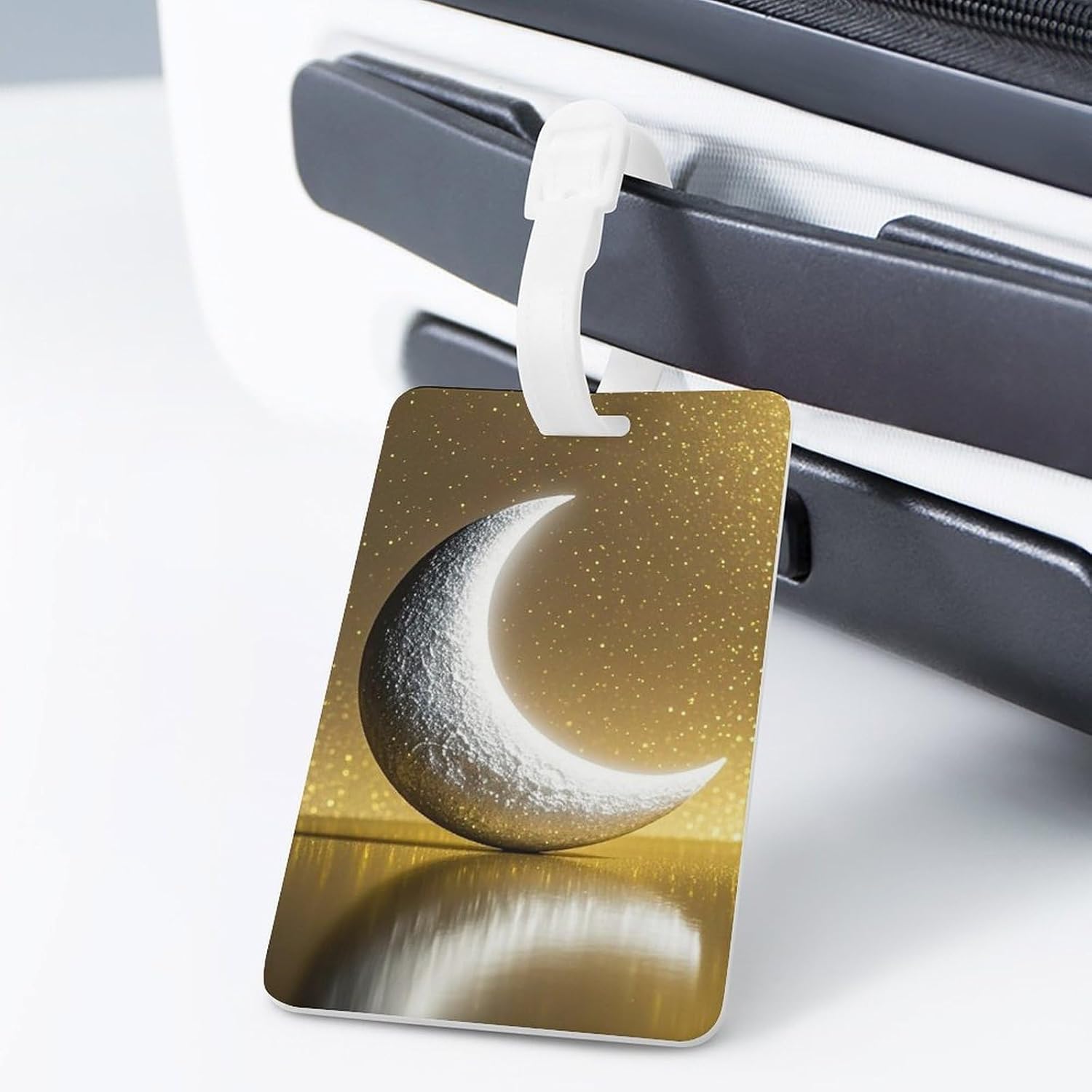Crescent Moon Luggage Tag with Name ID Card for Suitcase image 3