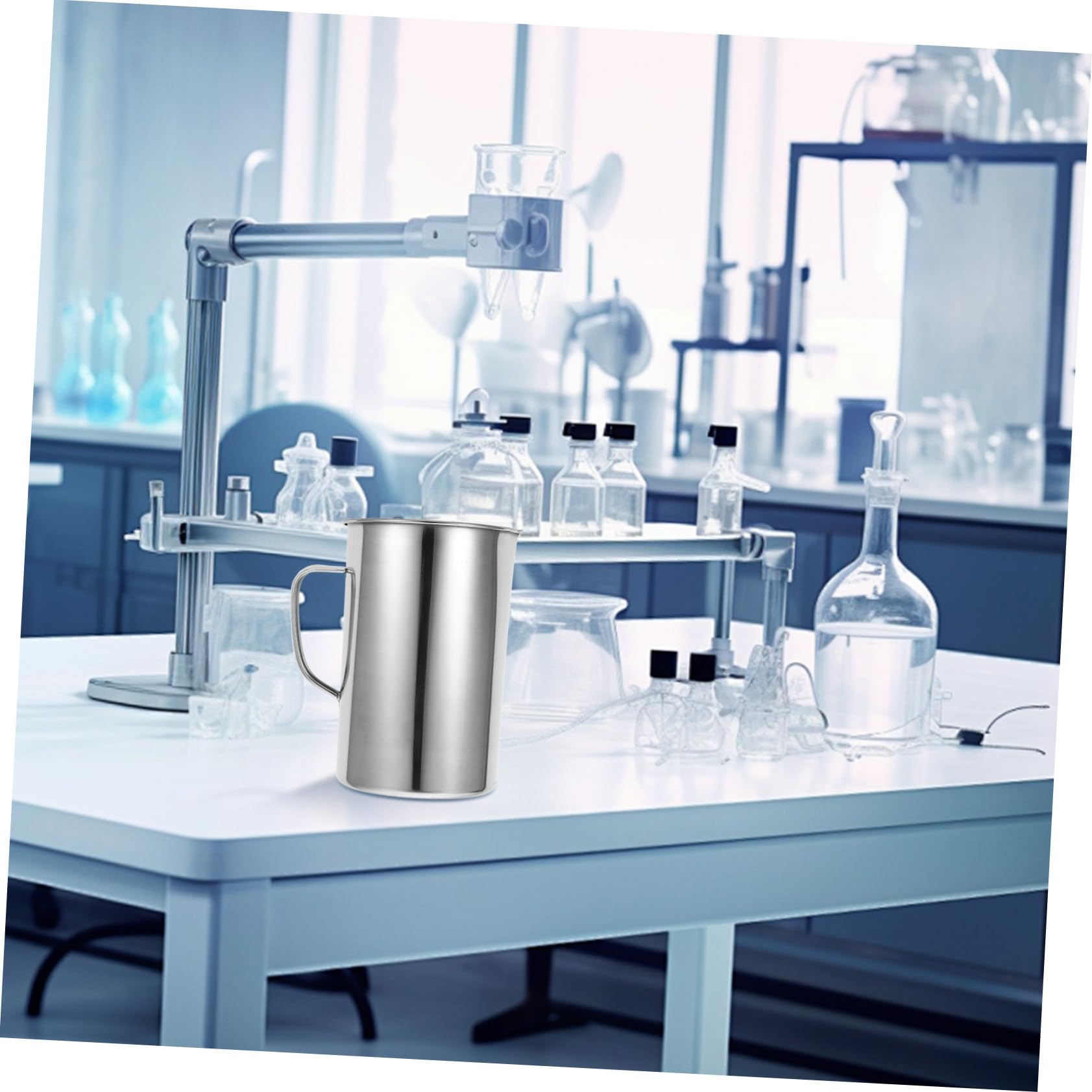 Misurino con Marcature Precise Graduato da 2000 Ml in Acciaio Inossidabile e Design Antigoccia per Esperimenti Scientifici e Uso Laboratoriale