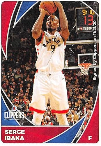 2020-21 Panini Stickers #359 Serge Ibaka Official NBA Basketball Album Sticker Measuring 2.75 inch tall X 2 inches wide in Raw (NM or Better