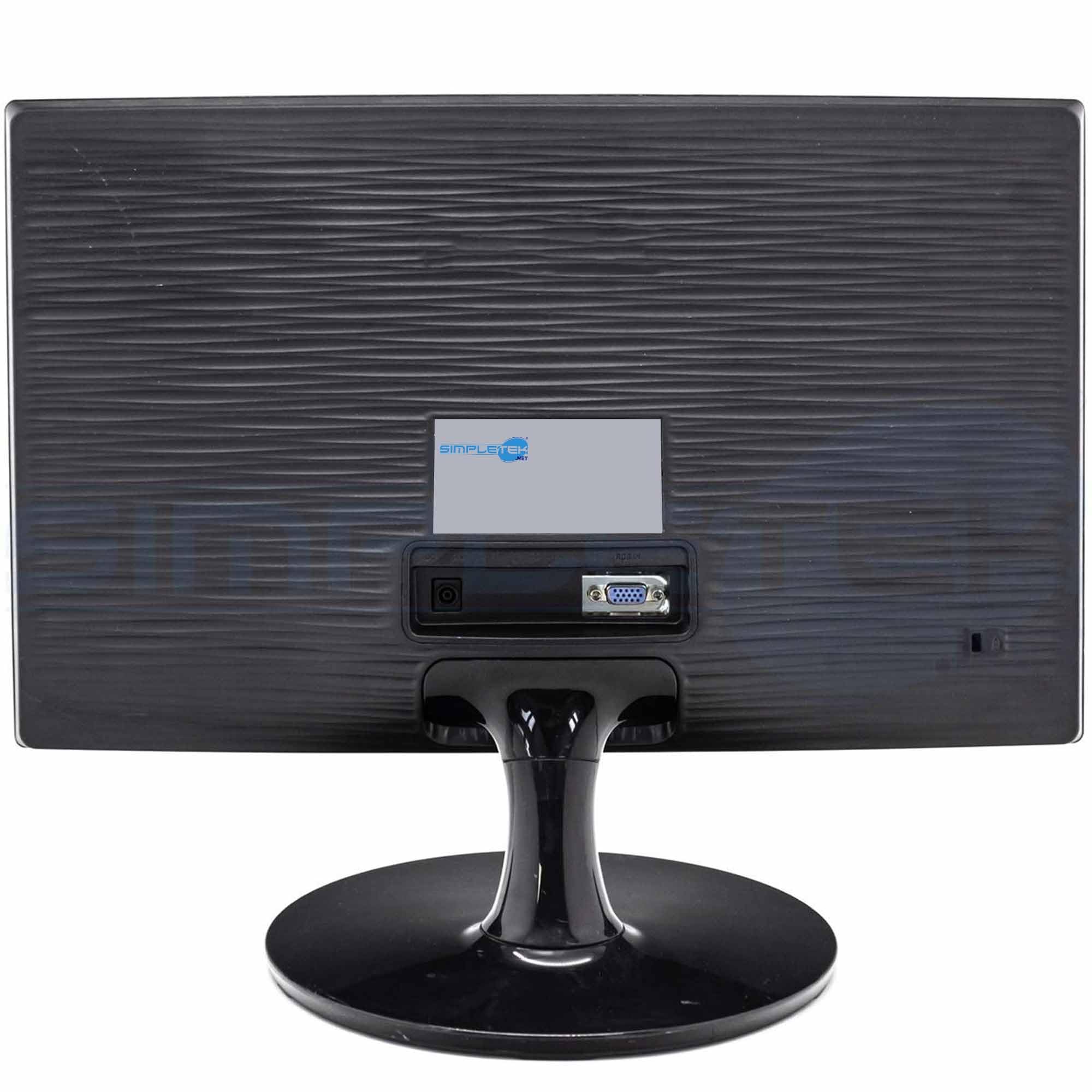 SIMPLETEK - Monitor Nero LCD 19" HD 16:9 - Widescreen - VGA | Perfetto per applicazioni domestiche e d’ufficio | Base inclusa (Ricondizionato)