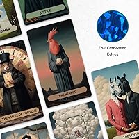 Vista 5 de CRAFTERIAN Majestic Realm Tarot Tarot, baraja de 78 cartas con bordes de aluminio, cartas de tarot originales para principiantes y expertos